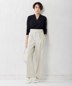 ICB 【洗える】 シンセティックフルニードル Vネックプルオーバー