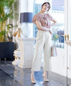 Tiaclasse 【洗える】幅広く活躍が期待できるボウタイレースブラウス