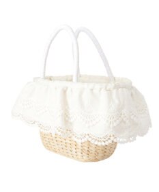 Maison de FLEUR 【2Way】レースフリルメイズ2Wayカゴバッグ