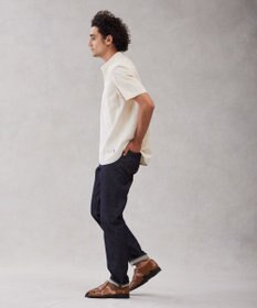 J.PRESS MEN 【HYBRID LINEN】ドビーストライプ バンドカラーラガーシャツ