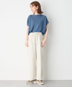 ANY L 【洗濯機可/アンチピリング/UVカット】アクリルガーターフレンチスリーブニット