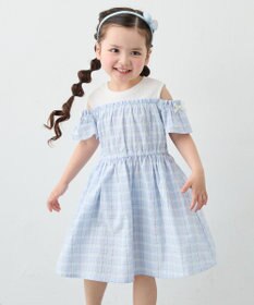 ANY KIDS 【洗濯機可能】オンオフショルダーワンピース