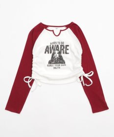 WEGO キーネックサイドドロストラグランロンT