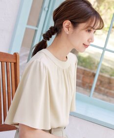 Tiaclasse 【洗える】5分丈フレアスリーブブラウス
