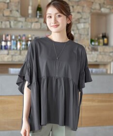 Tiaclasse 【新色追加】ギャザー切り替えフレアプルオーバー