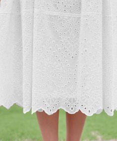 Tiaclasse 【洗える】パンチングレーススカラップワンピース