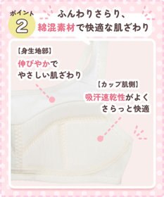 Wing ジュニア ノンワイヤーブラ Wing Teen きちんとささえる 綿混素材(身生地部・カップ肌側) 【STEP3 まるみをおびてきた胸に】ハーフトップ  RB6935 ウイング／ワコール