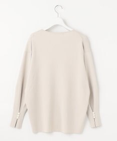 自由区 L 【洗える/セット可】レーヨンポリエステルスムース Vネックニット