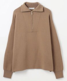 ANY スウェットライクハーフジップニット