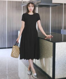 Tiaclasse 【洗える】パンチングレーススカラップワンピース