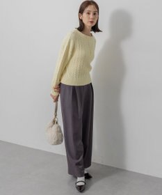 組曲 L 【加藤ローサさん着用】ラメストライプ ワイドパンツ