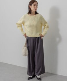 組曲 L 【加藤ローサさん着用】ラメストライプ ワイドパンツ