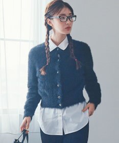 組曲 ナイロンファー カーディガン