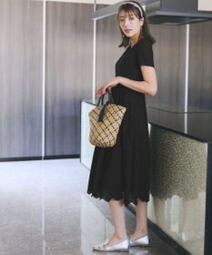 Tiaclasse 【洗える】パンチングレーススカラップワンピース