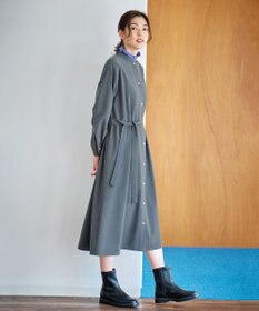 ANY 【洗濯機可能/ストレッチ】ウールライク前開きワンピース