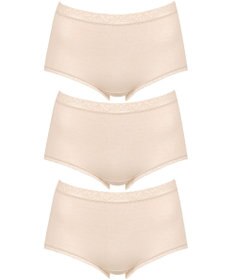 Wing ショーツ 【3枚セット】 綿混(身生地部) ここちよいフィット感 やさしい肌あたり 【デイリーフィットやわらかコットン】 はきこみ丈ふかめ EC3330 ウイング／ワコール