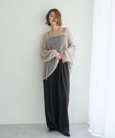YECCA VECCA 袖シャーリングシアーニット