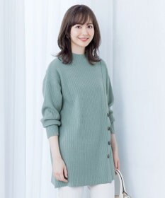 Tiaclasse L 【洗える】1枚でもレイヤード効果のあるサイドボタンチュニック