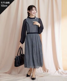 Tiaclasse 【洗える】レースコンビフレアワンピース