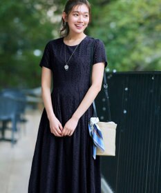 Tiaclasse 【洗える】パンチングレーススカラップワンピース