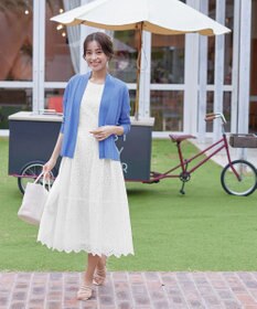 Tiaclasse 【洗える】パンチングレーススカラップワンピース