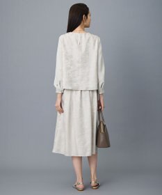 自由区 L 【カタログ掲載・セットアップ対応】フラワーオパールプリントブロッキング ブラウス