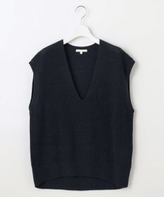 自由区 S 【洗える】コットンウールミドルゲージニット ベスト