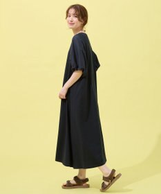 ANY 異素材コンビ ボリュームスリーブワンピース