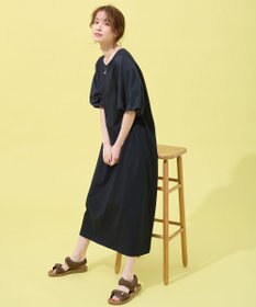 ANY 異素材コンビ ボリュームスリーブワンピース