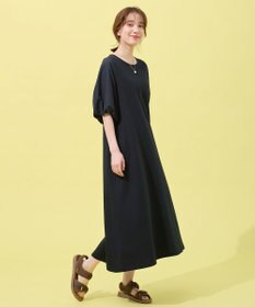 ANY 異素材コンビ ボリュームスリーブワンピース