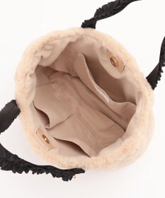 ANY SIS フリルハンドルフェイクファー バッグ