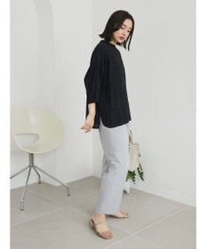 Green Parks インド綿 SET２点 刺繍７分丈ブラウス＋タンクトップ