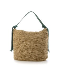 UNBILLION カシュカシュ cachecache / 下がりグログラン地柄編みトート カゴバッグ