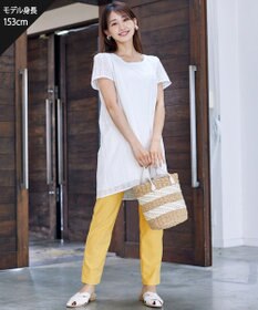 Tiaclasse 【洗える】カットレースチュニックブラウス