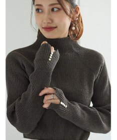 Te chichi モールリブスタンドネックニット