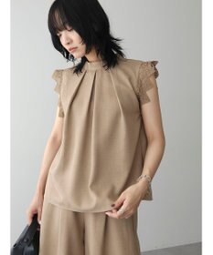 Green Parks ・ＥＬＥＮＣＡＲＥ　ＤＵＥ　リネンライクレースブラウス