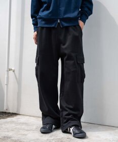 WEGO 【ユニセックス着用ITEM/ウエストゴム/MLサイズ展開】ワイドスウェットカーゴパンツ