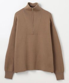 ANY スウェットライクハーフジップニット