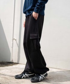 WEGO 【ユニセックス着用ITEM/ウエストゴム/MLサイズ展開】ワイドスウェットカーゴパンツ