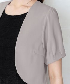 Tiaclasse 【洗える】大人上品なタックパフスリーブボレロ