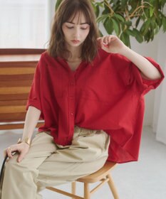 WEGO 【ANGIE VINTAGE】キャンブリックボイルオーバー半袖シャツ