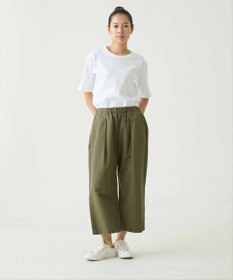 caqu color linen wide cropped コットンリネンクロップド丈ワイドパンツ