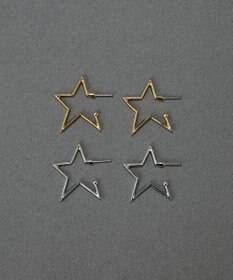 Phoebe 〈金属アレルギー対応〉スターフープピアス　ゴールド/ニッケルフリー