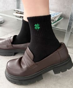 WEGO 刺繍アンクルパイルソックス