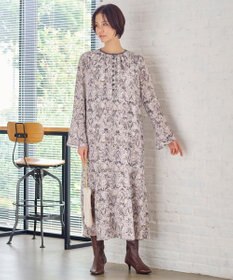 自由区 L 【洗える】バロックプリント ワンピース