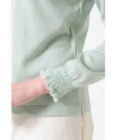 DAKS キュプラ混ハイネックプルオーバー ミニフリル