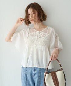 YECCA VECCA 刺繍レースブラウス
