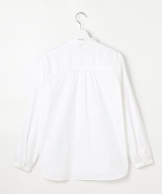 J.PRESS LADIES L BEZコットンナイロン ストライプ フリル襟 ブラウス