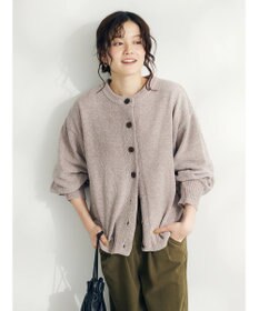 CRAFT STANDARD BOUTIQUE 洗えるコードモールクルーネックカーデイガン