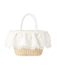 Maison de FLEUR 【2Way】レースフリルメイズ2Wayカゴバッグ